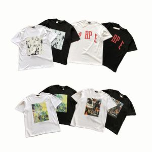 2024 novo estilo roupas homens designer gráfico hipster vintage tecido de algodão verão streetwear tops moda imprimir letras casual streetwear hip hop moda