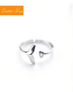 Wedding Rings Whale Tail 925 Sterling Silver Adjustable Material Inlaid Zircon Fashion Trendy Women Jewelry Birthday Gift6668032