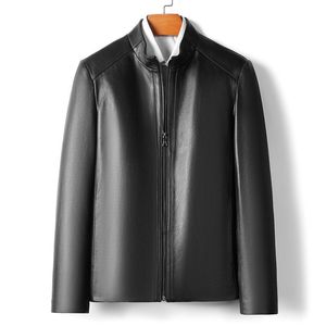 Мужская черная байкерская куртка из натуральной овечьей кожи, облегающая верхняя одежда, пальто, повседневные топы, весенне-осенняя одежда 3XL 4XL