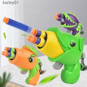 Pistola giocattoli per bambini cartone animato morbido proiettile pistola vestito per Nerf proiettile pistola giocattolo manuale corridore canna pistola divertimento all'aria aperta gioco regalo yq240307