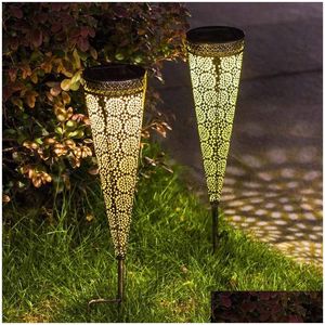 Lampy trawnikowe Lampa słoneczna Lampa ogrodowa Projekcja LED LED Outdoor Lawn ciepłe krople Dostawa oświetlenie Oświetlenie Oświetlenie zewnętrzne DH0Hz