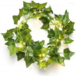 Cordas 2M 20LED Folha Garland Lâmpada para Ano Bateria Ivy Vine LED Fada String Luzes Quarto Natal Festa de Casamento Decoração Verde