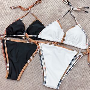 Stylistmärke bikinis kvinnor t-back designer tvådelar baddräkter blommiga klassiska bokstäver badkläder strand lyx baddräkter trepunkt 16 färger
