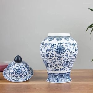 Vasos Jingdezhen Porcelana Antiga Azul e Branco Tanque Geral Tanques de Armazenamento de Jarras de Chá