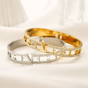 Edelstahl-Armreif, vergoldet, hochwertig, bezaubernde Damen-Armbänder, luxuriöser, versilberter Geschenk-Armreif mit Box, hochwertiger Diamant-Schmuck