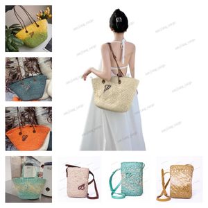 Frauen Designer Umhängetaschen Eimer Raffias Anagram Korb Handtaschen Strohstrandbeutel Herren Tasche Handtasche Falten Käufer Tasche Luxus Sommerwebe Reise Cross Body Tote