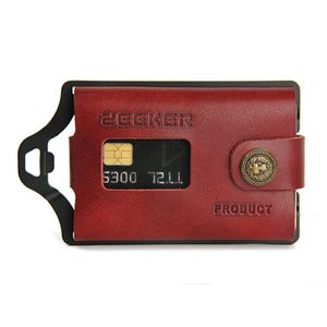 Slim plånbok Nytt kreditkort Plånbok Men Leather Metal Minimalist EDC Travel Front Pocket Plånbok för anteckningar och kort av Zeeker2452