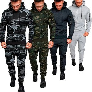 Mens Tracksuit Military Hoodie Set Camouflage Hooded Leisure Suit Man Sweatshirt Pants Tactical Sweat Sports 240227