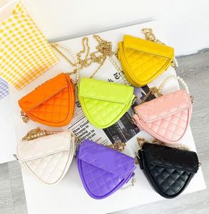 children girls designer Mini handbags fashion kids Pearl PU rhombus casual one shoulder crossbody bags tide woman letter Chain cha1801358