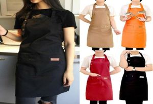 Förkläden Fashion Canvas Kitchen For Woman Men Chef Work Apron Grill Restaurant Bar Shop Cafes Beauty Nails Studios Uniform4821030