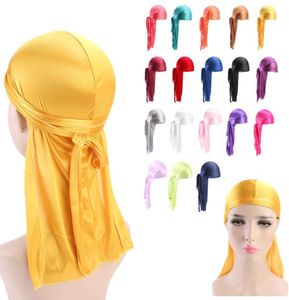 Men039s Silky Durags Bandanna Turban hat Wigs Doo Men Satin Durag Biker Headwear Headband Hair Accessories Extra Long Tail DuR1075423