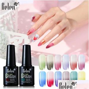 Nail Gel Belen Neon Thermal Polish Color Changing Glitter Soak Off UV Holographic Lack Art Lacquer 10 ML Drop Delivery DH8E7