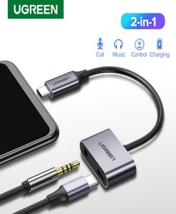 Ugreen USBC do gniazda 35 Adapter kablowy typu C USB TIPEC 35 mm Aux Handphone Converter dla Huawei P20 Pro Xiaomi Mi 6 8 9 SE Note 6814165