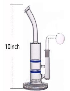 10 -calowa szklana zlewka bong podwójna warstwowa filtr plastra palenia plastra palenia plastra paliwa 14 mm bongs bongs z tytoniami męski Bow1727149