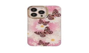 Handyhüllen Cover Fashion Butterfly Flowers Floral Tpu PC für iPhone 14 13 12 Mini 11 Pro Xr X Xs Max 8 7 Plus2251972