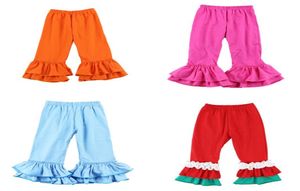 Mädchen Feste Rüschen Hosen 17 Farbe Kleinkind Baby Hosen Kinder Casual Kleidung Mädchen Herbst Baumwolle Splice Hosen Teen Casual Custom ou7530379