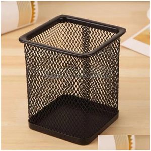 Storage Bags Pencil Holder Office Desk Metal Mesh Square Pen Pot Cup Case Container Organiser Durable Students Drop Delivery Home Ga Dh4Wl