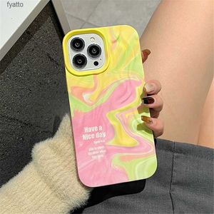 Cell Phone Pouches Watercolor Gradient Wrinkle Pattern Phone Case Pro Max Fashion Candy Silicone Soft Shockproof CoverH240307