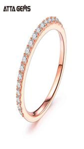 ATTAGEMS 18K Rose Yellow Gold Diamond Pass Test Round Excellent Cut Total 027 CT Ring for Girls Cocktail Jewelry 2111201550602