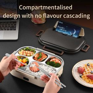 Bento Boxes Stainless Steel Food Insulation Bento Lunch Box Electric Heated Lunch Boxes Home Car Keep Warm Lunch Box 1.2L 12V/220V L240307