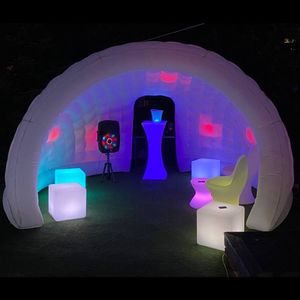 wholesale 6mWx3.5mH (20x11.5ft) with blower Commercial Mobile 4m LED Inflatable Half Dome Tent InflatableS Luna Tents Temporary Cocktail Bar For Party Show