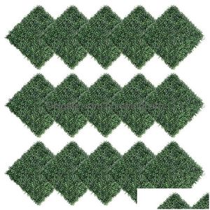 Nowości Pozycje 15pcs Dekoracje 40x60 cm sztuczna dywan z trawą Milan Grass Dift Dift Plastic Rośliny Lawn El Home Wedding Wal Dhdzi