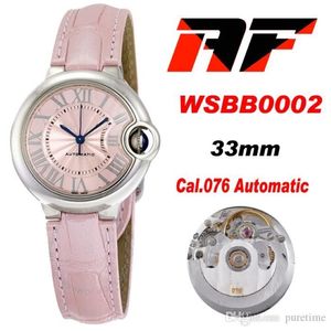 AF WSBB0002 33MM CAL 076自動女性ウォッチピンクテクスチャダイヤルシルバーローママーカーレザーストラップスーパーエディション2021レディースWAT2519