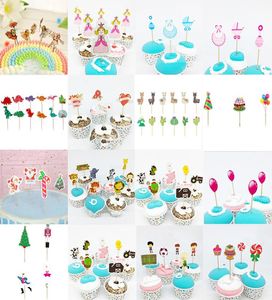 Hela banners 16 Styles Caertoon Cupcake Topper Flower Fairy Cake Toppers Picks For Birthday Decorations Home Party Cupcakes D2669922