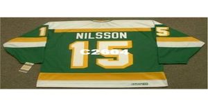 Chen37 Men 15 KENT NILSSON Minnesota North Stars 1985 CCM Vintage RETRO Home Hockey Jersey ou personalizado qualquer nome ou número retro Jer3663013