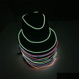 Altra illuminazione a led Regalo da uomo Illuminazione a led Luminosa El Light Line Hat Stage Dress Up Neon Christmas Wedding Drop Delivery Lights Lighting Dhdxu