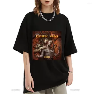 Men's T Shirts Shirt Russell - Guns Tour T-shirt Female Punk Streetwear Oversized