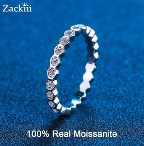 Anello di fidanzamento in argento sterling da 25 mm con castone con diamanti esagonali fede nuziale completa per gioielli regalo da donna 2208132032962