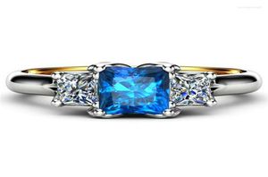 Eheringe Visisap Multi Gold Farbe 6mm Blaues Quadrat Zirkon Für Frauen Sun Wukong Stirnband Geburtstag Ring Tropfen Schmuck B29757188472