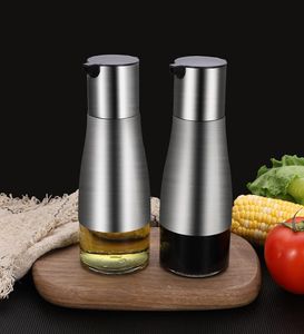 Stainless Steel Glass Olive Oil Dispenser Vinegar and Soy Sauce Bottle Controllable No Drip Design 11oz320ml JK2005KD2606443