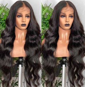 Body Wave Brasilian Human Hair Wigs With Babyhair 2030 Inch Synthetic Full Spets Frontal Wig For Black Women4397374
