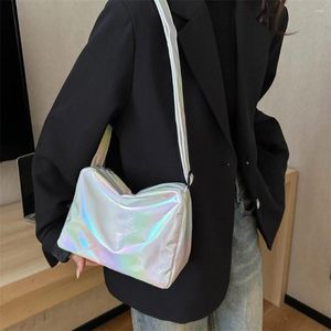 Shoulder Bags Fashion For Women Shopping Sling Bag PU Laser Gloss Crossbody Solid Color High-quality Designer Handbags