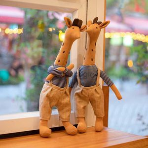 Stuffed Plush Animals Kawaii Toys For Kids Cute Deer Doll Lovely Giraffe Children Girls Baby Appease Home Decor 230217 240307