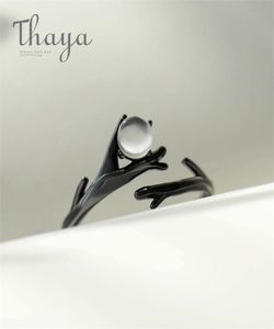 Thaya оригинальное кольцо на палец с лунным светом и лесом, драгоценный камень s925, серебро, черная ветка для женщин, элегантные украшения 2202259443804