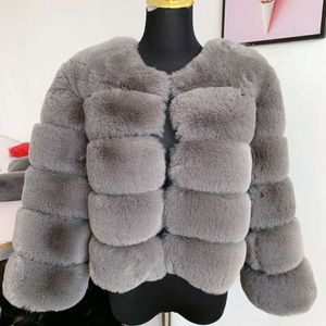 Haining Autumn Winter New Warm and Casual Patchwork Imitation Fox Fur Coat Women's Clothing 769106