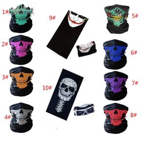 Skull Half Face Mask Scarf Bandana Bike Motorcycle Scarves Scarf Neck Face Mask Cycling Cosplay Ski Biker Bandanas 10 color8461950