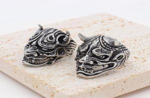 Cluster Rings Gothic Demon Skull Mask Ring For Men Punk Hip Hop Japanese Samurai Stainless Steel Biker Fashion Jewelry Gift4765980