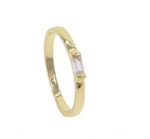 Bröllopsringar Simple Cubic Zirconia Liten Stone Bar Thin Ring Gold Engagement för kvinnor Boho Fashion Jewelry Delicate Tiny Gift9212171