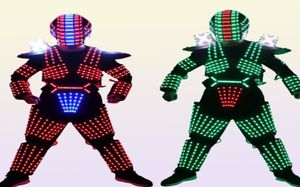 Costume da robot in crescita LED a colori RGB Costume da uomo LED Abbigliamento luminoso Abbigliamento da ballo per locali notturni Forniture KTV per feste8699974