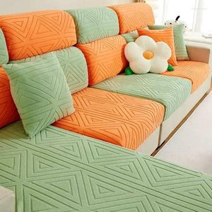 Stol täcker geometriska Jacquard Fleece Loveseat Sofa Madrass Sectional Corner Couch Cuch för Home El