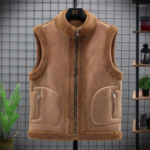 Men's Vests 2024 Autumn And Winter Faux Fur Two-Sided Wear Simple Stand Collar Vest