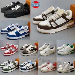 Designer Trainers Virgil Training Lvse Running Shoes Calfskin Leather Black White Beige Navy Blue Orange Red Blue Letters Mens Womens Casual Sports Running Shoes