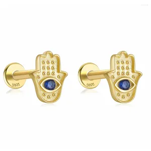 Stud Earrings MC 1 Pair Real 925 Sterling Silver Zircon Small Eye Trend Ear Cartilage Piercing For Women Jewelry Arrivals