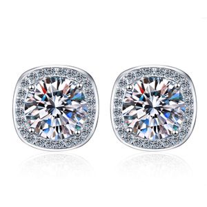 Luxury 925 Sterling 1CT/2CT Lab Grown Diamond Moissanite Bridal Earrings Wedding European Market