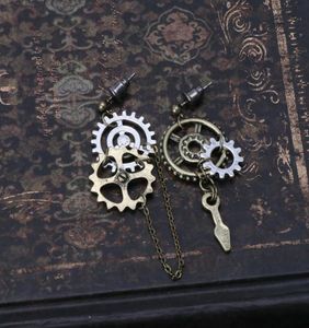 Stud Women Steampunk Antique Gear Pendant Dangle Long Hook Earring Club JewelryStud4256991