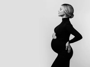 Klänningar moderskapsklänning för fotografering svart turtleneck fotografering klänningar långärmad brudtärna graviditet kvinnor kläder för gravid